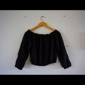 Black off the shoulder top